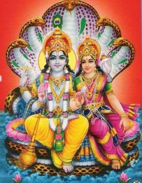 Lord Vishnu and Goddess Laxmi